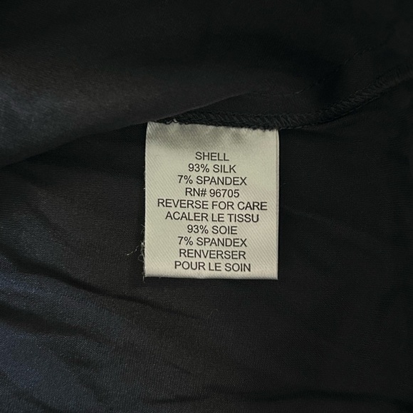 Rebecca Taylor Navy Blue Silk Blend Crossback Flowy Spaghetti Strap Tank Size 0 - Picture 6 of 8